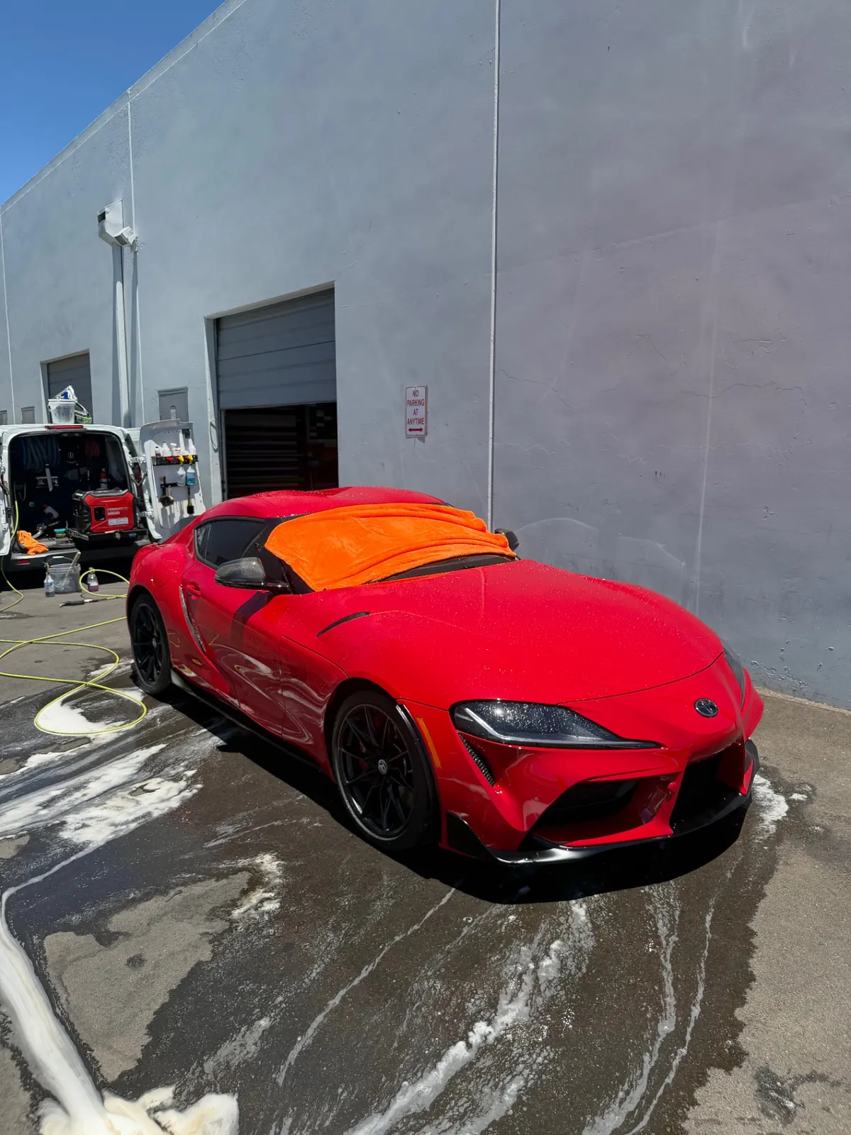 Toyota Supra fully detailed inside and out with a mirror-finish paint after a Carson's Mobile Detailing full detail package